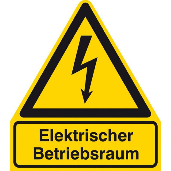 Stein HGS Elektrokennzeichnung/Warnkombischild, Elektrischer Betriebsraum, 210 x 238 mm / Folie, selbstklebend, 21.1443