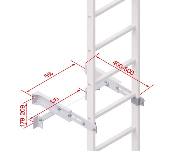 HYMER Wandkonsole verstellbar, Aluminium, Verstellbereich 400-500 mm, 55691