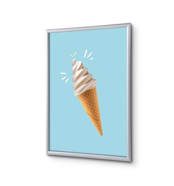Showdown Displays Klapprahmen A4 Komplettset Eis, KRA4G25LPPI424