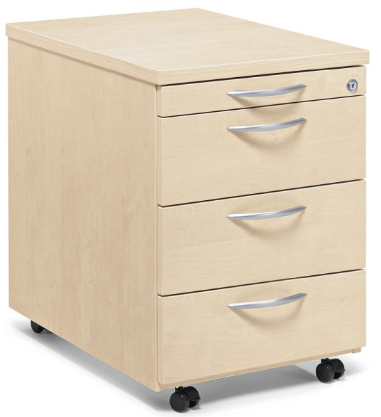 Deskin Rollcontainer MULTI M, Ahorndekor, B 435 x H 590 x T 600 mm, 3 Schübe, 290666