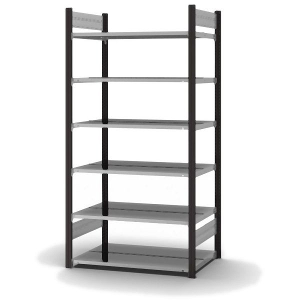 hofe Grundregal, zerlegt, 6 Böden 2000 x 600 x 1000 mm, verzinkt Stützprofile - anthrazitgrau/RAL 7016, HAG20610DA