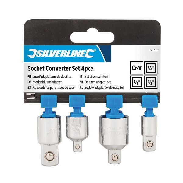 Silverline Steckschlüsseladapter, 4-tlg. Satz, 4-tlg, 793755