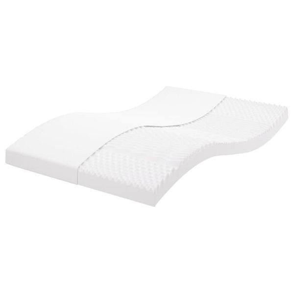 vidaXL Schaumstoffmatratze Weiß 140x190 cm 7-Zonen Härtegrad 20 ILD, 356355