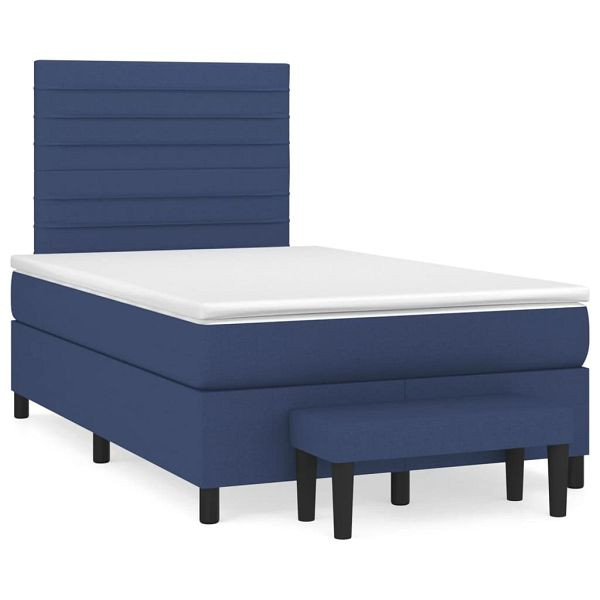 vidaXL Boxspringbett mit Matratze Blau 120x190 cm Stoff, 3270368
