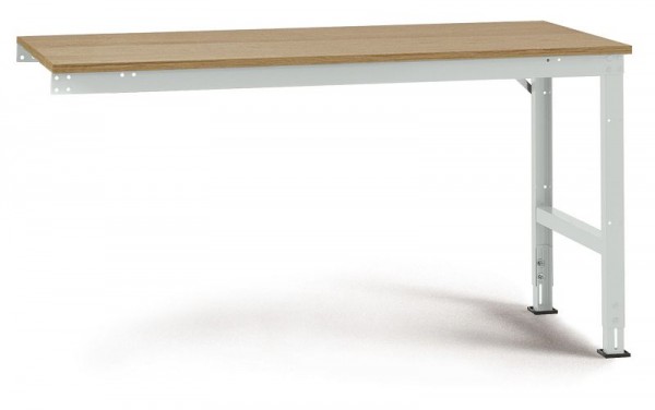 Manuflex Arbeits-Anbautisch UNIVERSAL Standard mit Multiplexplatte, BxTxH = 1000 x 600 x 760-870 mm, Lichtgrau, AU6005.7035