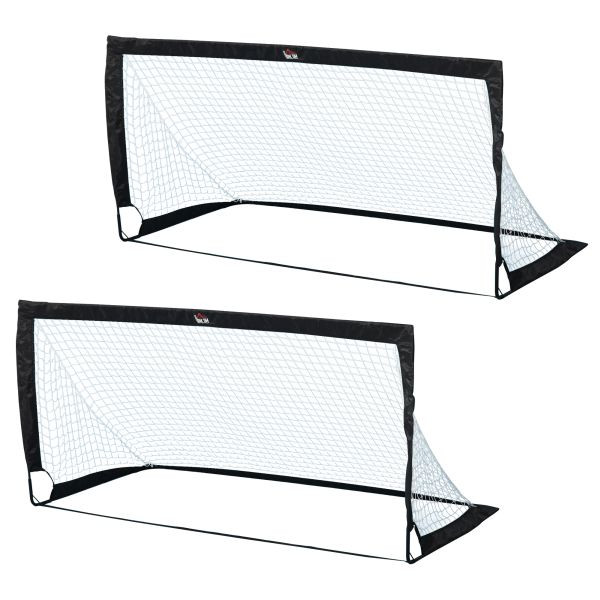 HOMCOM Fußballtore Fußballnetz 2er Set Minitore Faltbar, A62-015BK