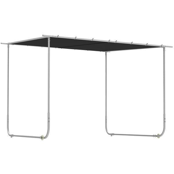 Outsunny Mobiler Pavillon, mit Rädern, inklusive Sandsäcke, Metallrahmen, 3x3m, Grau, 84C-453V00CG