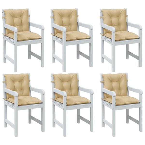 vidaXL Niedriglehner-Auflagen 6 Stück Melange Beige 100x50x7 cm Stoff, 4002390