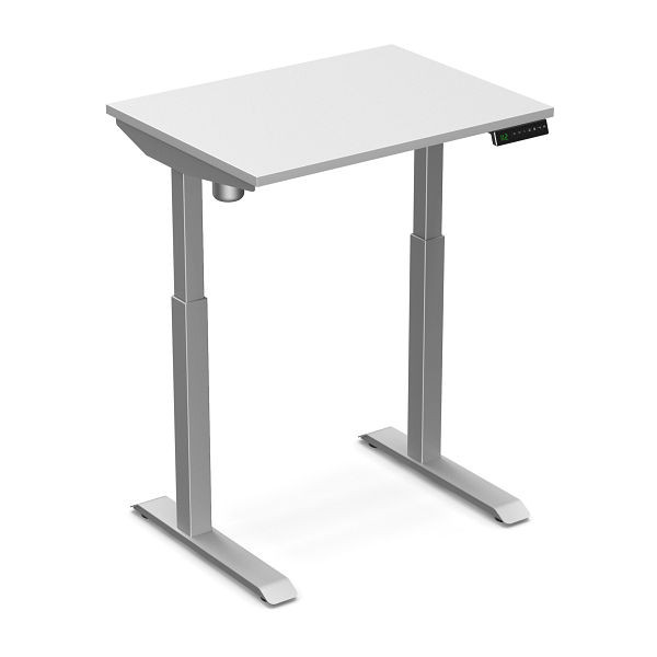 Worktrainer Sitz-Steh-Schreibtisch StudyDesk (Silber / Grau 80 x 60 cm), StD-xs-slv-gry
