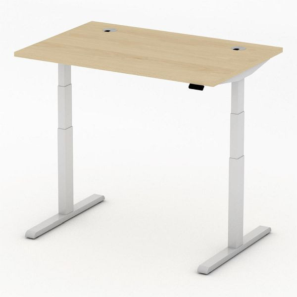 Deskin Höhenverstellbarer Schreibtisch PRO MULTI MODUL, Buchedekor, B 1200 x T 800 x H 640-1250mm, 360270