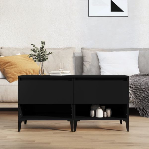 vidaXL Beistelltische 2 Stk. Schwarz 50x46x50 cm Holzwerkstoff, 819551