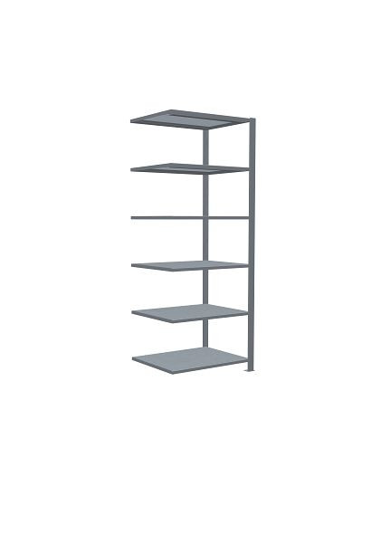 Schulte Anbauregal, Büro-Steckregal MULTIplus150, 2000 x 750 x 600 mm, 6 Fachböden, Längenriegel, verzinkt, mit Mittelanschlag, 17745