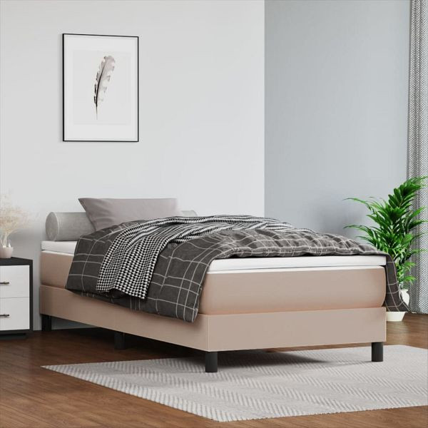 vidaXL Taschenfederkernmatratze Cappuccino 90x190x20 cm Kunstleder, 347707
