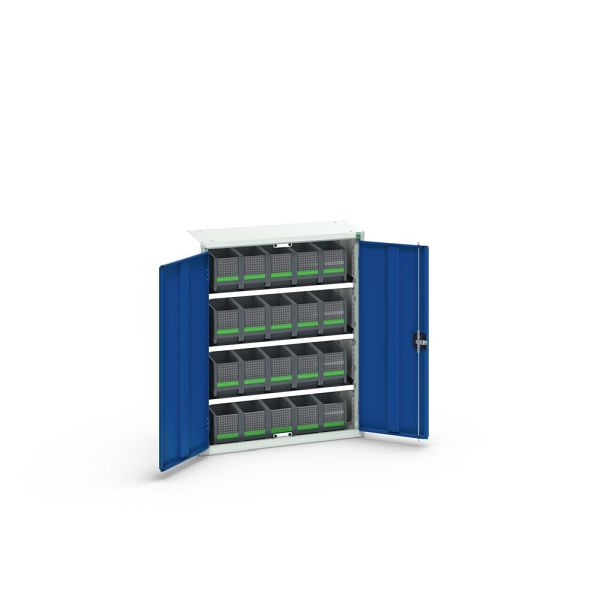 bott verso Magazinschrank, mit 3 Fachböden und 20 bottBoxen, BxTxH: 800x350x1000mm, Enzianblau, 16926404.11