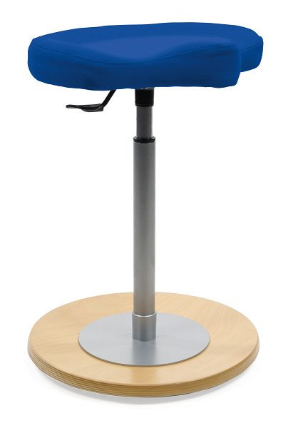 Mayer Sitzmöbel Pendelhocker myERGOSIT mit Ergositz, Sitzbezug Mittelblau, Bodenplatte Natur lackiert, 1168_N_26396