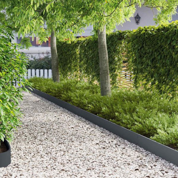 vidaXL Raseneinfassung 30-teilig 103 x 15 cm Stahl Anthrazit, 8008358
