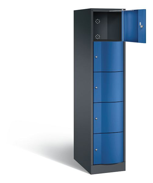 C+P XL-Schließfachschrank Resisto, H1950xB396xT640mm, Farbe: Schwarzgrau / Enzianblau, 8570-173 S10040