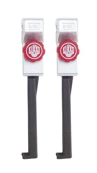 KUKKO 2 schmale, schnellverstellbare Abzughaken (Paar), Hakenlänge: 150 mm, 2-153-P