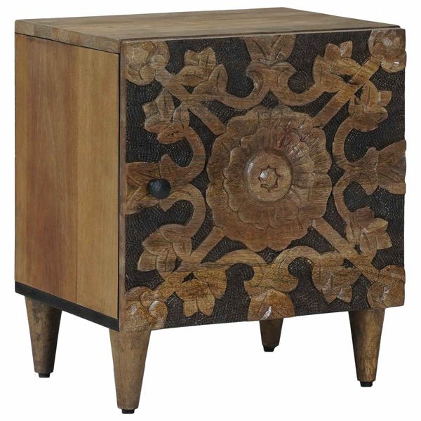 vidaXL Nachttisch Braun 40 x 33,5 x 46 cm Massivholz Mango, 4018328