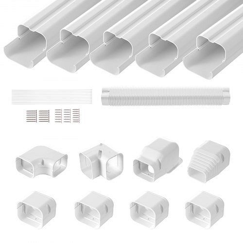 VEVOR PVC-Mini-Split-Line-Set-Abdeckung, 76,2 mm x 3110 mm, 5 Kanäle, überstreichbar, für Klimaanlage, weiß, BSKSQFTSKDGX4RGJNV0