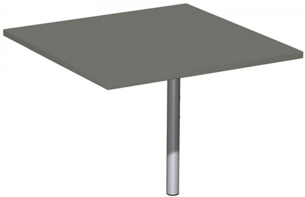 geramöbel Verkettungsplatte Volleck 90° mit Stützfuß, mit Kabelführung, höhenverstellbar, 800x800x680-820, Graphit/Silber, N-647008-GS