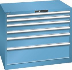 LISTA Schubladenschrank 54x36E (BxTxH) 1023x725x850mm KEY Lock, Lichtblau, 6 Schubladen, Traglast Schubladen 75 - 200 kg, 78.800.010