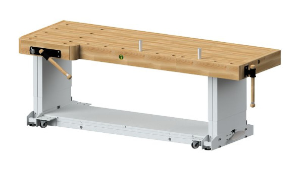 Ulmia Schreinerhobelbank Modell 4, hydraulisch höhenverstellbar 740-1040 mm, Plattenmaß ohne Zangen 2000 x 640 mm (BxT), 4-200 hHV, 4044637197388