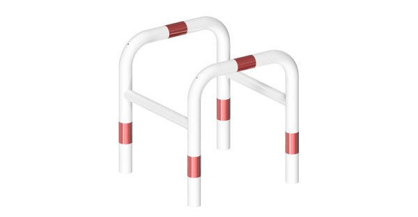 Schake Baum- und Säulenschutz, feuerverzinkt und weiß beschichtet mit rot reflektierenden Leuchtstreifen, Breite: 600 mm, zum Aufdübeln, 465_066PB