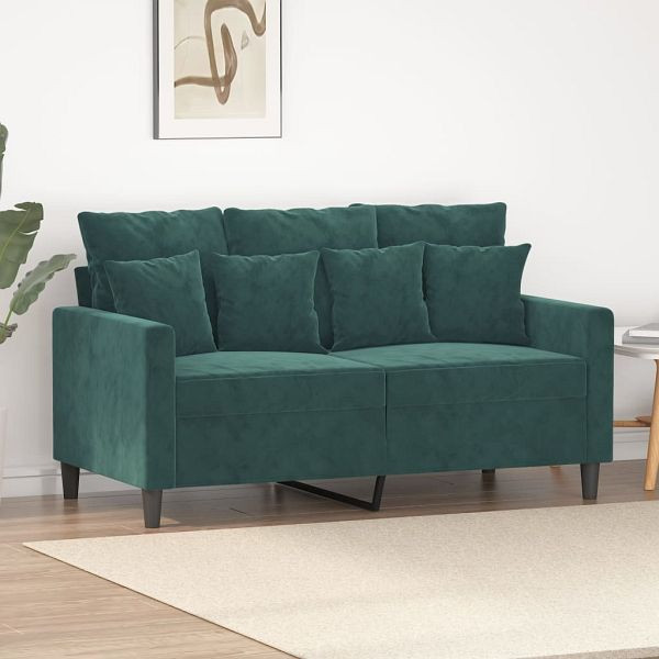 vidaXL 2-Sitzer-Sofa Dunkelgrün 120 cm Samt, 359295, 8721012140219