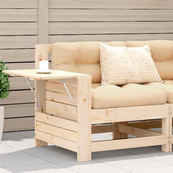 vidaXL Gartensofa mit Armlehne und Kissen Massivholz Kiefer, 844913