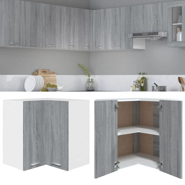 vidaXL Eck-Hängeschrank Grau Sonoma 57x57x60 cm Holzwerkstoff, 815598