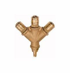 Riegler Verteiler mit 3 Schnellverschlusskuplplungen NW 7,2, Messing, mit Stecknippel NW 7,2 - NW 7,8, 107271