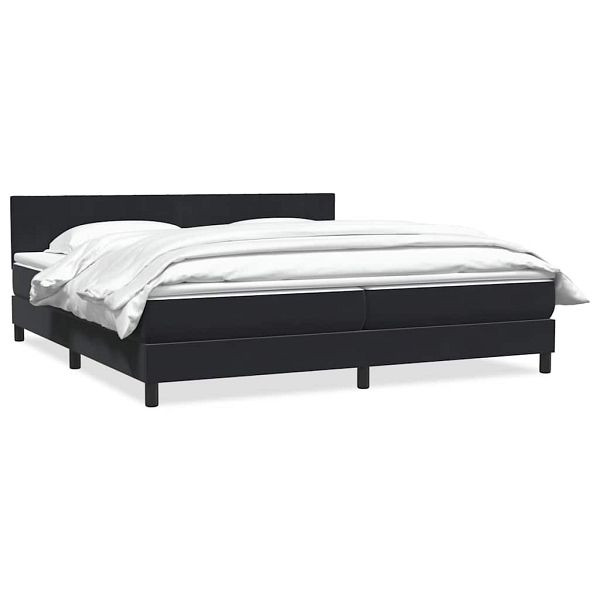 vidaXL Boxspringbett mit Matratze Schwarz 180x210 cm Samt, 3316415