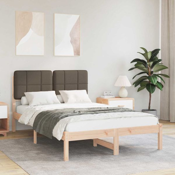 vidaXL Bettgestell mit gepolstertem Kopfteil Taupe 120 x 190 cm, 877997