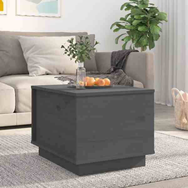 vidaXL Couchtisch Grau 40x50x35 cm Massivholz Kiefer, 813412