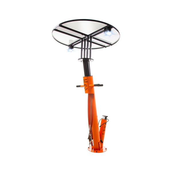 Stein HGS Fahrrad-Servicestation Modell BM2021, RAL 7001 - Silbergrau, LED & Überdachungs-Modul EM2006, 63679.0028