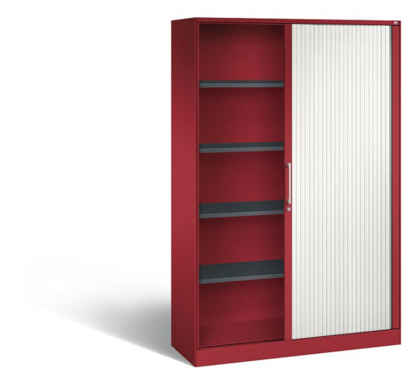 C+P Rollladenschrank Asisto, H1980xB1200xT435mm, Farbe: Rubinrot / Verkehrsweiß, Bügelgriff, 5 OH, 143001-000 S10096