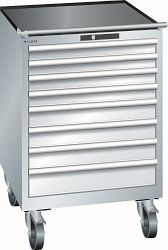 LISTA Schubladenschrank mobil 36x36E (BxTxH) 717x725x1112mm KEY Lock, Lichtgrau, 8 Schubladen, Fronthöhe: 75 - 150 mm, 78.668.020