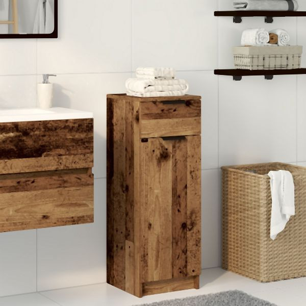 vidaXL Badezimmer Schrank Alte Holz 32x34x90 cm Ingenieurholz, 863417