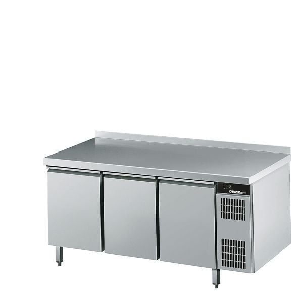 CHROMOnorm Kühltisch GN 1/1, 3 Türen, mit Tischplatte hinten auf, Zentralkühlung, CKTZK7311601
