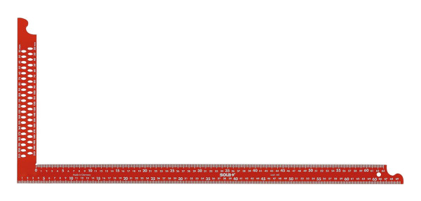 Sola Zimmermannswinkel ZWCA 1000 rot beschichtet, mit Anreisslöcher, 1000x380mm, 56132401