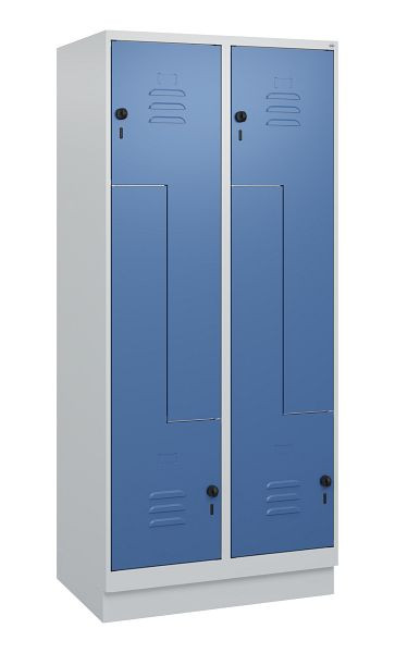 C+P Z-Spind Classic PLUS, Sockel, 4 Abteile, 1800x800x500mm, 7035/5023, Drehriegel, 0800237-224 S10005