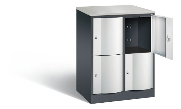 C+P Schließfachschrank Resisto, H1077xB772xT540mm, Farbe: Schwarzgrau / Lichtgrau, 8472-272 S10075