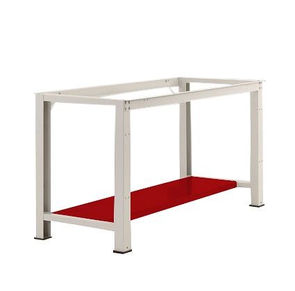 Manuflex Zwischenboden für PROFI Standard Einzelwerkbänke BxT 1500 x 700 mm, BxTxH = 1438 x 370 x 50 mm, Rubinrot, ZB3602.3003
