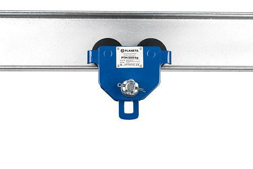 PLANETA Handfahrwerk PTM 0,5, Tragfähigkeit 500 kg, Flanschbreite 50 - 203 mm, 306774