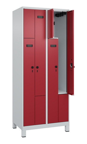 C+P Z-Spind Evolo PLUS, Füße, 4 Fächer, 1950x800x500mm, 7035/3003, Drehriegel, 049013-224 S10009