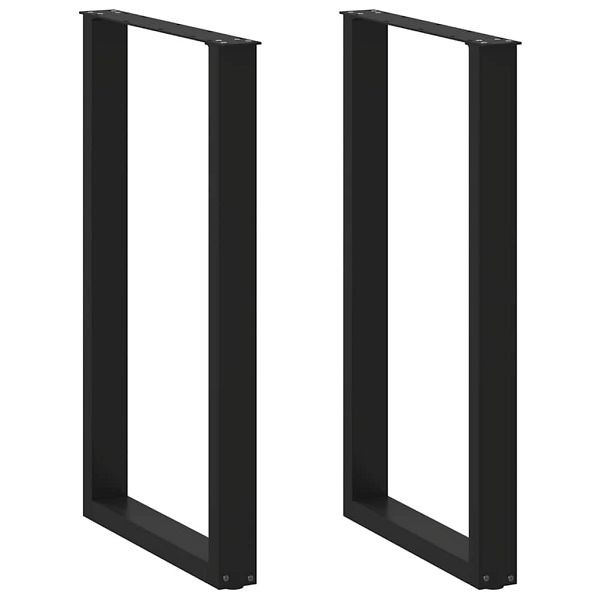 vidaXL Couchtischbeine U-Form 2 Stk. Schwarz 60x(100-101) cm Stahl, 4013236