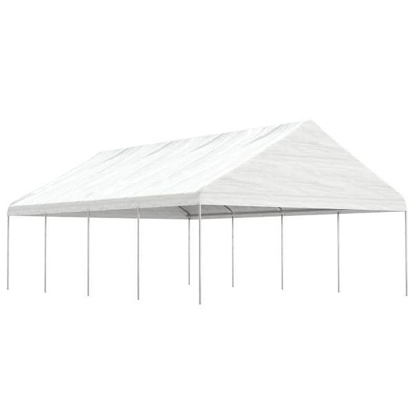 vidaXL Pavillon mit Dach Weiß 8,92x5,88x3,75 m Polyethylen, 3155520