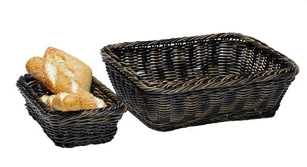 APS GN 1/4 Korb, 26,5 x 16,2 cm, Höhe: 6,5 cm, Polypropylen, schwarz / braun, mit Edelstahldraht im Rand, -PROFI LINE-, 40225