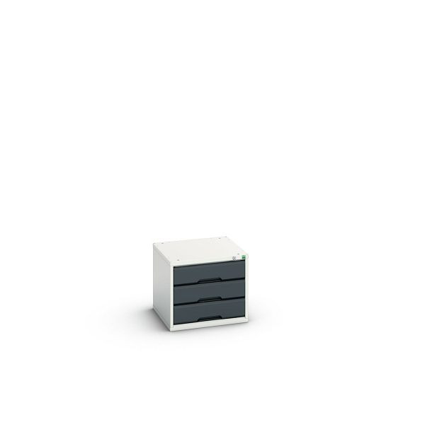 bott verso Schubladenschrank, mit 3 Schubladen, BxTxH: 525 x 550 x 450 mm, Lichtgrau / Anthrazitgrau, 16925001.19